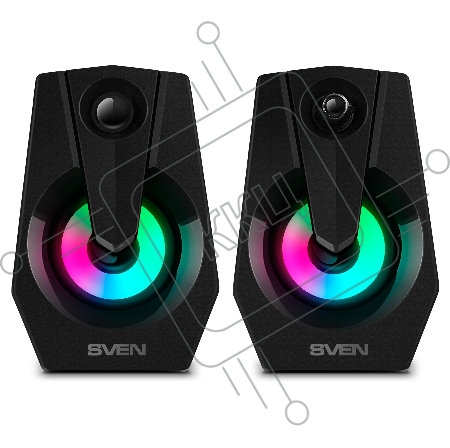 Колонки Sven 370 2.0 чёрные  (2x2W, USB, RGB подсветка)