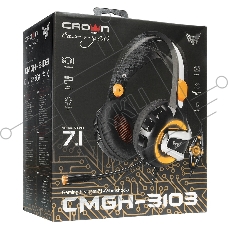 Гарнитура игровая Crown CMGH-3103 черный/оранжевый