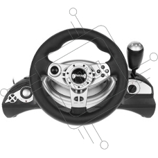 Игровой руль Dialog GW-155VR CyberPilot - эф.вибрации, 2 педали, рычаг ПП, PC USB