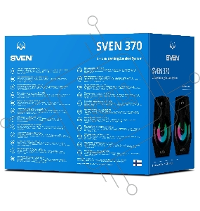 Колонки Sven 370 2.0 чёрные  (2x2W, USB, RGB подсветка)