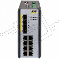 Коммутатор H3C IE4300-12P-PWR L2 Industrial Etherent Switch with 8*10/100/1000Base-T PoE+ Ports and 4*1000BASE-X SFP Ports(8GE(PoE+)+4SFP,Dual DC)