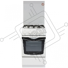 Плита газовая De Luxe 506040.01Г (КР) ЧР белый, конфорок 4 шт, духовка 60 л, 50 см x 85 см x 60 см