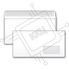 Конверт 125638 E65 110x220мм с правым окном белый силиконовая лента 80г/м2 (pack:1000pcs)