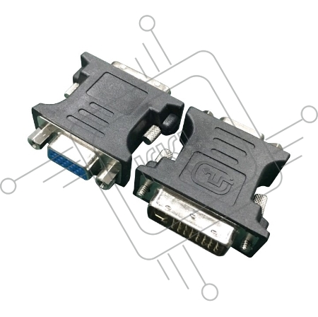 Переходник DVI-VGA Cablexpert A-DVI-VGA-BK, 29M/15F, черный, пакет