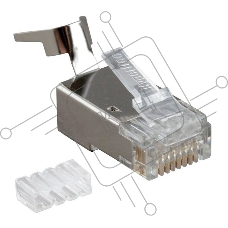 Разъем RJ45 8P8C кат.6 FTP PLUG-8P8C-UV-C6-TW-SH-10 экранир. универс. (уп. 10 шт) Hyperline 49340