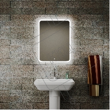 Зеркало Bau Stil 60х80, сенсорная LED подсветка, пластиковый защитный корпус