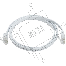 Коммутационный шнур ITK PC08-C06U-2M-FL плоский кат.6 UTP 2м белый