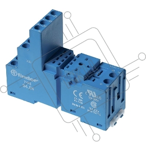 Розетка с винт. клеммами (с зажимной клетью) для реле 55.32 таймера 85.02 модули 86.00 99.02 в комплекте металлич. клипса 094.71 син. FINDER 9402SMA