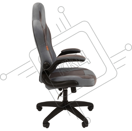 Офисное кресло Chairman   game 55 Россия голубой/серый велюр Т71/Т55 пластик черный