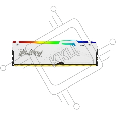 Оперативная память Kingston Fury Beast, DDR5, 64Gb (4x16Gb), 6000MHz, CL40, DIMM, с радиаторами, RGb, белый