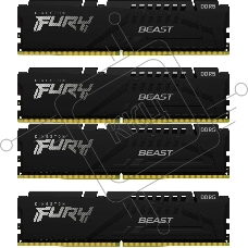 Оперативная память Kingston Fury Beast, DDR5, 128Gb (4x32 Gb), 5600 MHz, CL40, радиатор, черный
