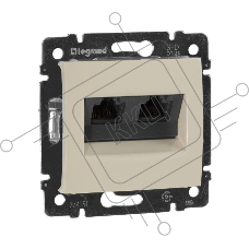 Розетка Valena розетка 2*RJ45 кат.5e, сл. кость