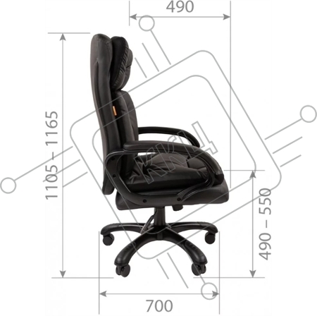 Офисное кресло Chairman 442 экопремиум черный (черный пластик)