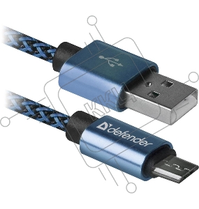 Кабель USB2.0 TO MICRO-USB 1M DEFENDER BLUE USB08-03T 87805