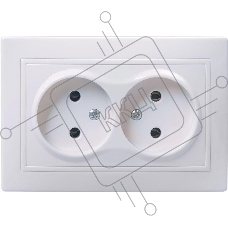 Розетка 2-м СП Кварта 10А IP20 без заземл. бел. ИЭК ERK23-K01-10-DM