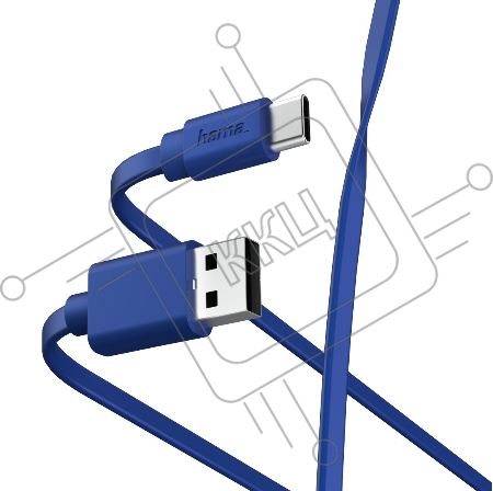 Кабель Hama 00187229 USB Type-C USB A(m) 1м синий
