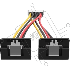Кабель-переходник питания Vention MOLEX 4pin M / 2 x SATA 15pin F угол 90 - 0.15м KDCBB