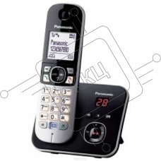 Телефон беспроводной (DECT) Panasonic KX-TG6821RUB (черный), автоответчик,определитель номера,телефонный справочник 120 зап.}