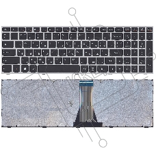 Клавиатура для ноутбука Lenovo IdeaPad G50-70 G50-30 черная с серой рамкой