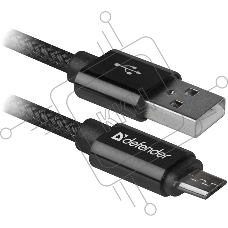 Кабель USB2.0 TO MICRO-USB 1M BLACK USB08-03T 87802 DEFENDER