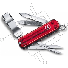 Нож перочинный Victorinox Nail Clip 580 0.6463.T 65мм 8 функций полупрозрачный красный