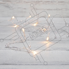 Гирлянда светодиодная «Жемчужинки» 1.5 м, 10 LED, прозрачный ПВХ, цвет свечения теплый белый, 2 х АА (батарейки не в комплекте) NEON-NIGHT