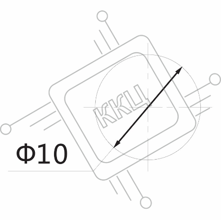 Индикатор c ОТРАЖАТЕЛЕМ  Ø10  220V  желтый  REXANT