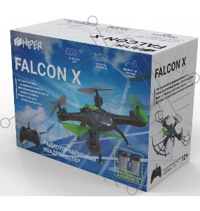 Квадрокоптер Hiper Falcon X ПДУ черный/зеленый