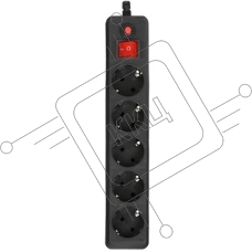 Сетевой фильтр Гарнизон EHLB-3 5р10А 5м черный
