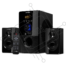 Колонки SVEN MS-2050 черный (2x12,5W + Subwoofer 30W, дерево, USB, SD, FM, ПДУ, Bluetooth)