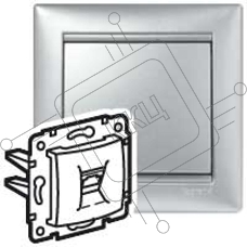 Розетка ТЛФ 1-ая DIY Valena Алюм