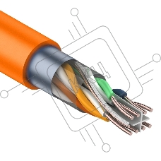 Кабель витая пара Rexant F/UTP, категория 6, 4 x 2 x 0,57 мм, LSZH нг(А)-HF, внутренний, оранжевый, 305м
