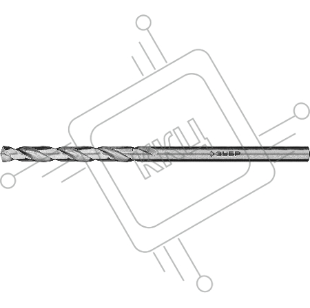 Сверло по металлу, ЗУБР ПРОФ-А 2.5х57мм, сталь Р6М5, класс А