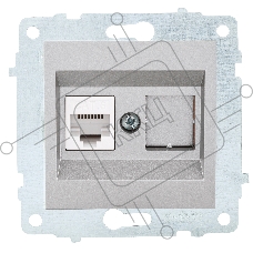 Ovivo Механизм роз. комп. 1-местн. (RJ45 CAT6), серебро, 600-000310-229