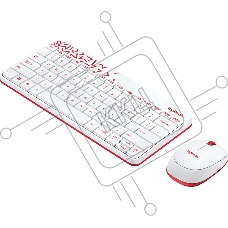 Клавиатура + мышь Logitech Wireless Combo MK 240 Nano White-red 920-008212