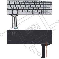 Клавиатура для ноутбука Asus N551 серая с подсветкой