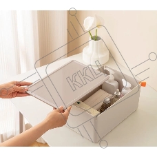 Короб для хранения Deli XDM14green 1отд. 317x212x135мм зеленый/серый пластик