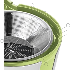 Соковыжималка Bosch MES25G0 универсальная, 700Вт, пластик, цвет: белый/ зеленый, 2 скорости