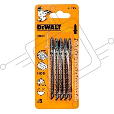Пилки для лобзика DeWALT DT2164-QZ  по дереву HCS T 101 D, 5шт.