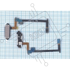 Кнопка HOME в сборе с механизмом и шлейфом для Samsung Galaxy Note 4 N910, золотая