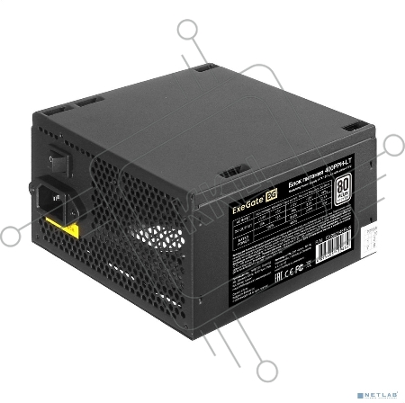 Блок питания 400W ExeGate 80 PLUS® 400PPH-LT (ATX, APFC, КПД 82% (80 PLUS), 12cm fan, 24pin, (4+4)pin, PCIe, 5xSATA, 3xIDE, black, Color Box)