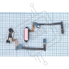 Кнопка HOME в сборе с механизмом и шлейфом для Samsung Galaxy Note 4 N910, розовая