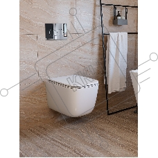 Инсталляция с унитазом комплект BAU IDEAL 6 в 1: унитаз подвесной безободковый торнадо Bau Dream 51х35, быстросъемное сиденье микролифт, кнопка смыва BAU Round, хром