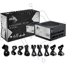 Блок питания ПК MSI PRO A850PL PCIE5 850W, 80+ Platinum, полностью модульный, ATX 3.1, PCIE5.1, RTL