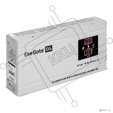 Стабилизатор напряжения ExeGate Master Turbo AVS-1000 (1000ВА, 100-265В, цифр. индикация вход/вых. напряжения, 220В±8%, КПД 98%, 5 уровней защиты, задержка, усиленный метал.корпус, евророзетка, RTL)