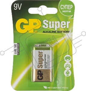 Батарея GP Super Alkaline 1604A 6LR61 9V 550mAh (1шт)