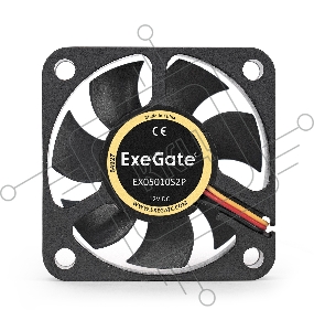 Вентилятор ExeGate EX05010S2P, 50x50x10 мм, подшипник скольжения, 2pin, 4500RPM, 24dBA