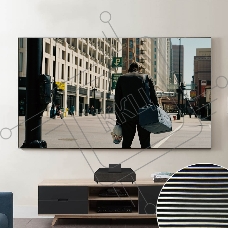 Экран Cinema S'OK SCPSFR-221x125UST-PET для ультракороткофокусных проекторов 100'' 16:9 настенный, постоянного натяжения, полотно  PET Crystal ALR UST, рама черная 1см