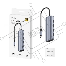 Концентратор USB-C Cudy UH500, 1 USB-C 3.0, 1x 4K@30Hz HDMI Port, 1x 100W USB-C port for PD Charging, 4x USB-A (UH500)