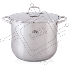 Кастрюля LARA LR02-44 15,2л LR02-44 Кастрюля LARA (нерж) 28x23см, 15.2л, капсулир индукц дно, крышка из стали